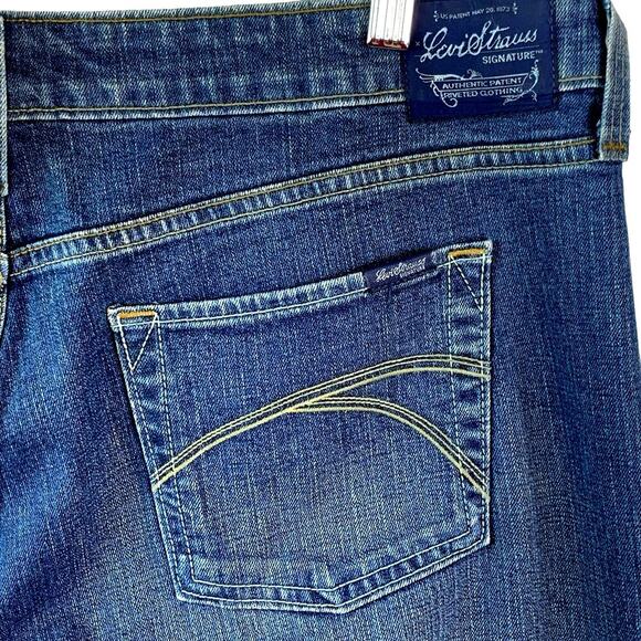 Levi Strauss Signature Vintage Stretch Low Rise Bootcut Blue Jeans Misses 16 - Picture 7 of 14